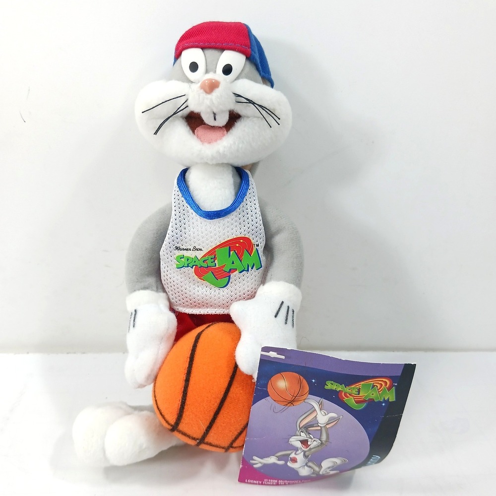 Vintage 1996 McDonalds Space Jam Bugs Bunny Plush Toy with Tag Looney Tunes 9in